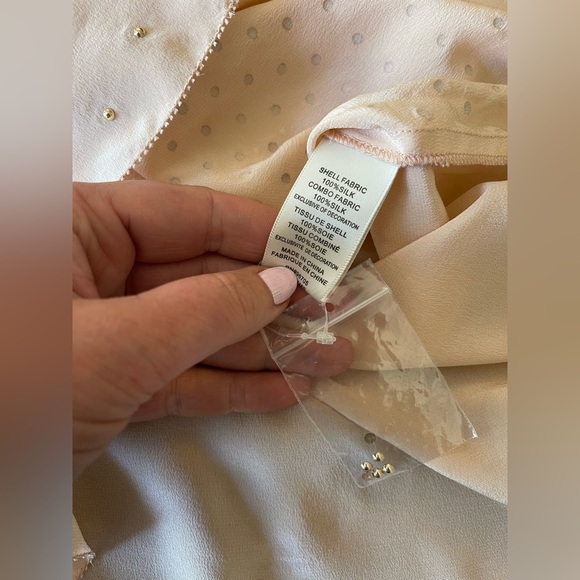 Rebecca Taylor Silk Studded Beige Tank Top Size 4 - Picture 6 of 8